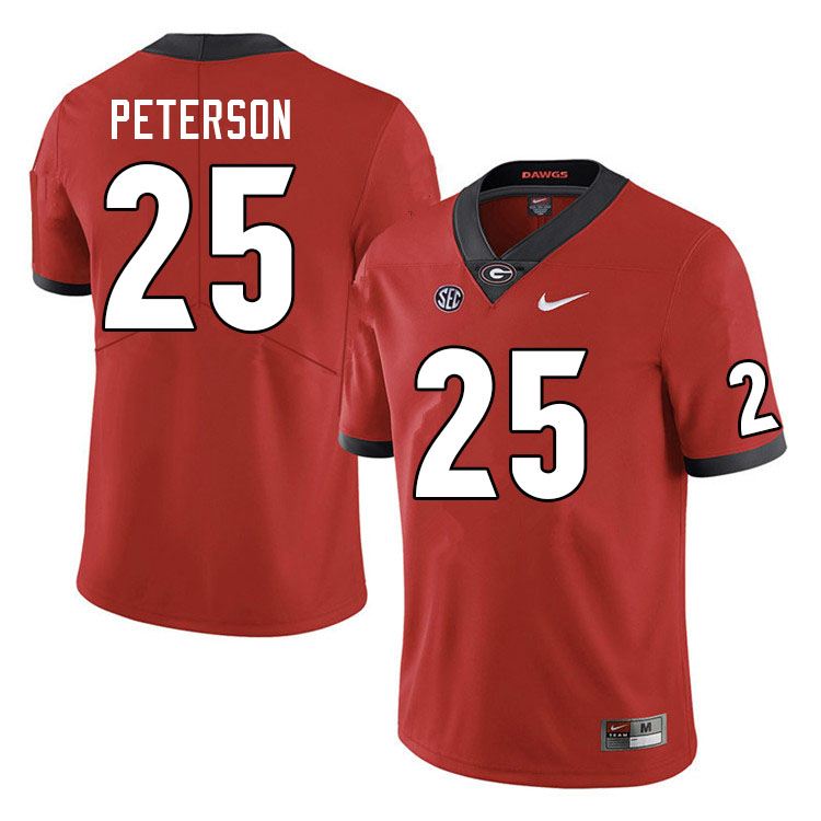 Men #25 Steven Peterson Georgia Bulldogs College Football Jerseys Sale-Red